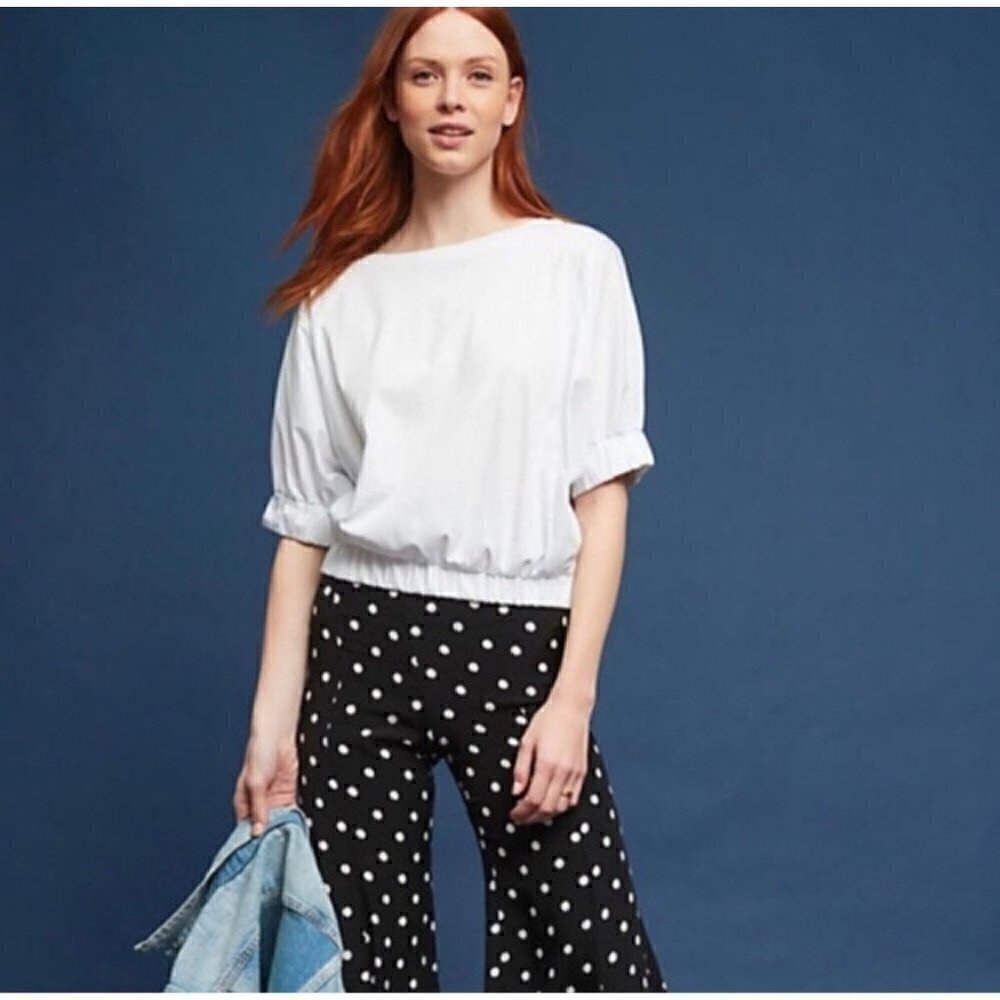 Anthropologie cropped blouson top